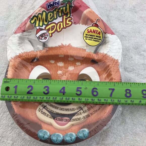 Vtg NOS Zoo Pals Hefty Kids Paper Plates Christmas Surprise 16 Pc Set Deer Santa - Picture 4 of 13